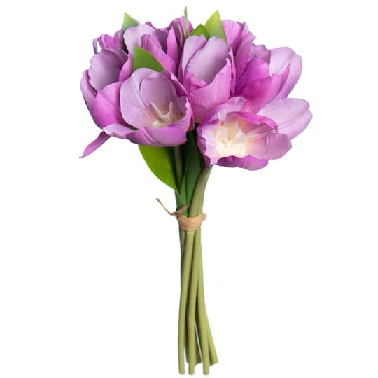 14" Purple Tulip Real Touch Stem Bundle by Ashland®